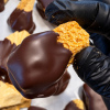 Hand Dipped Callebaut Chocolate Honeycomb Single piece of golden honeycomb dipped in Callebaut dark chocolate
