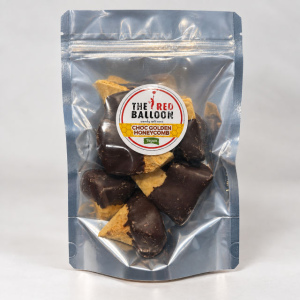 Vegan Choc Golden Honeycomb coated in Callebaut dark chocolate