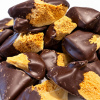 Callebaut Chocolate Coated Golden Honeycomb Golden honeycomb pieces coated in Callebaut dark chocolate
