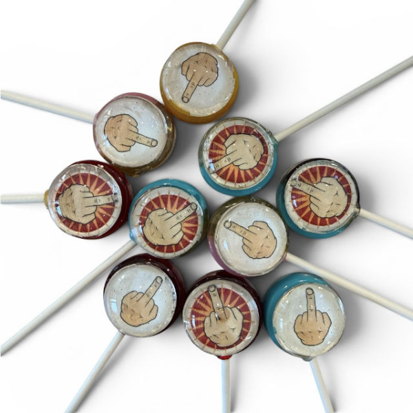 Handcrafted “Not Today” rock candy lollipops, colourful novelty pops with bold text, made in Australia