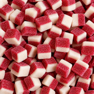 Vegan Strawberry Cream Jelly Cubes handmade in Australia