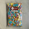 1kg bag of assorted love heart wrapped rock candy.
