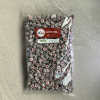 1kg bulk bag of black and white striped candy with pink centered love heart