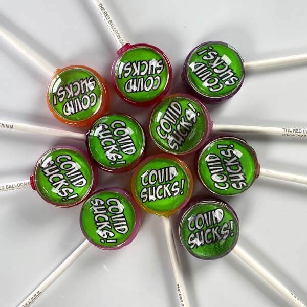 COVID Sucks lollipops (Set of 10). COVID Sucks lollipops (Set of 10).