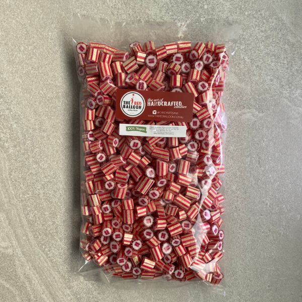 1kg bag of Double Happiness chinese wedding rock candy in Mandarin flavour.