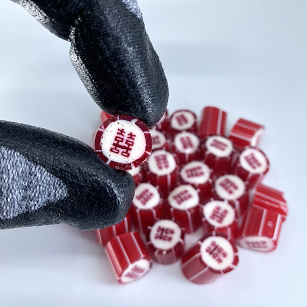 Double happiness rock candy suitable for weddings favours & bomboniere..