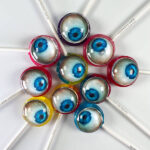 Blue eye-ball lollipops