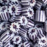 Silver and white striped groom caricature candy - lemonade flavour