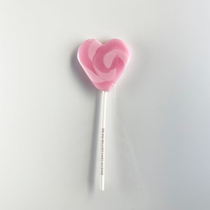 Pink love heart lollipop (small, 4.5cm diameter)